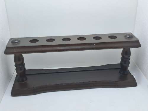 5 Used Vintage smoking Pipes with wooden stand-1 Antique Petersons System Pipe with sterling silver