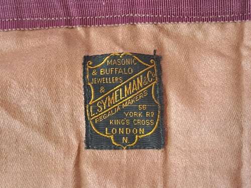 Vintage Masonic  -Embroided Regalia -By Symelman&Co -London -Masonic