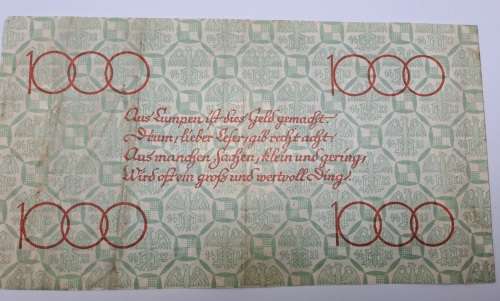 Rare Helmbrechts 1000 Mark o. Jahr Bayern, Gutschein,Stadt (Notgeld)