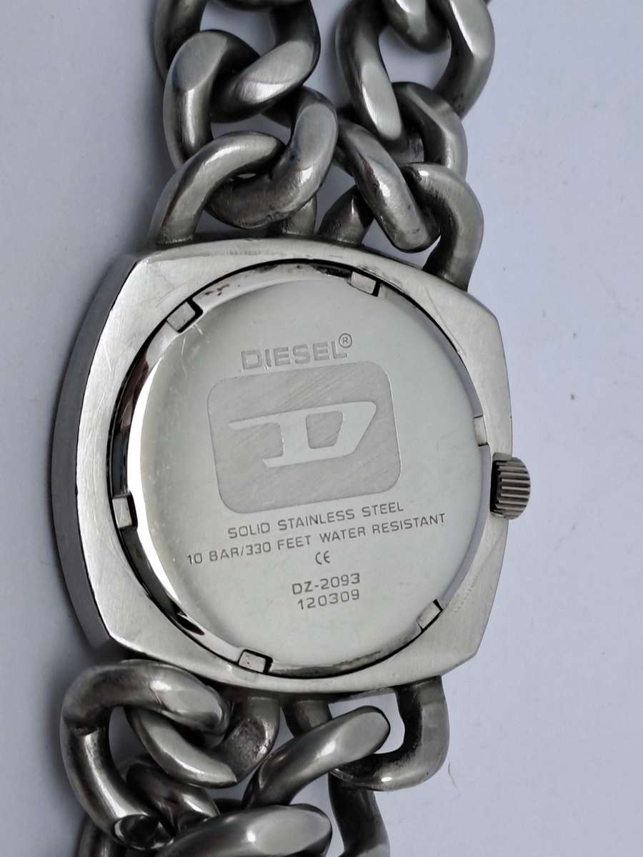 Pre-owned Unused Mens Diesel Solid Stainless steel Quartz Watch -Working -short strap