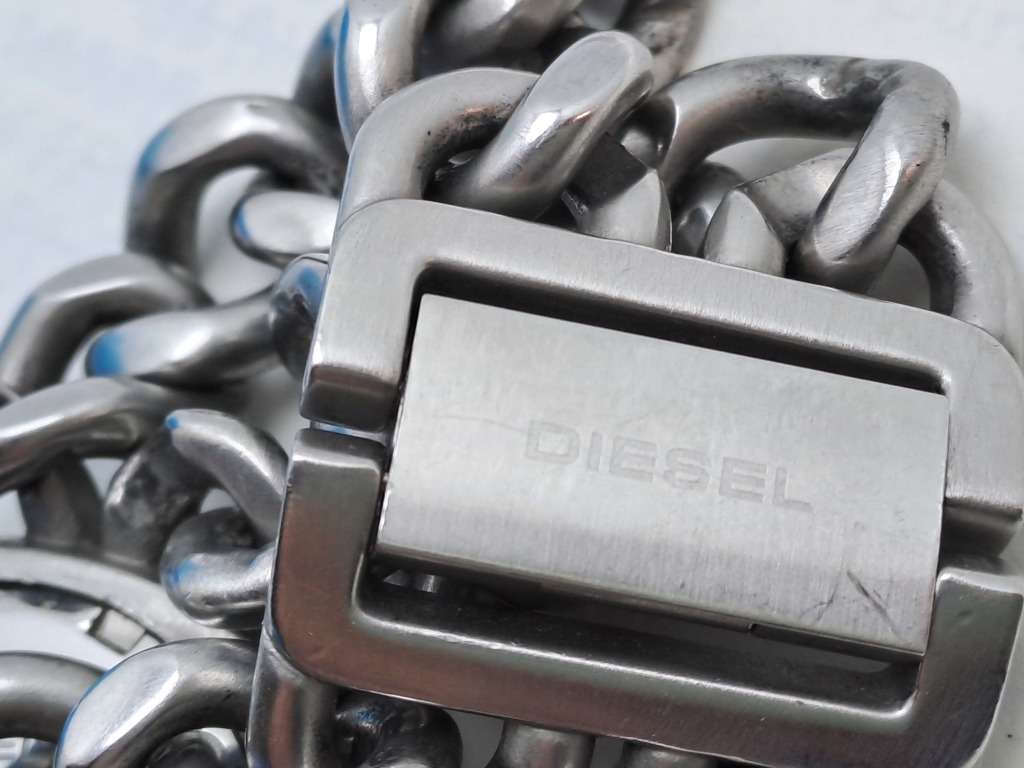 Pre-owned Unused Mens Diesel Solid Stainless steel Quartz Watch -Working -short strap