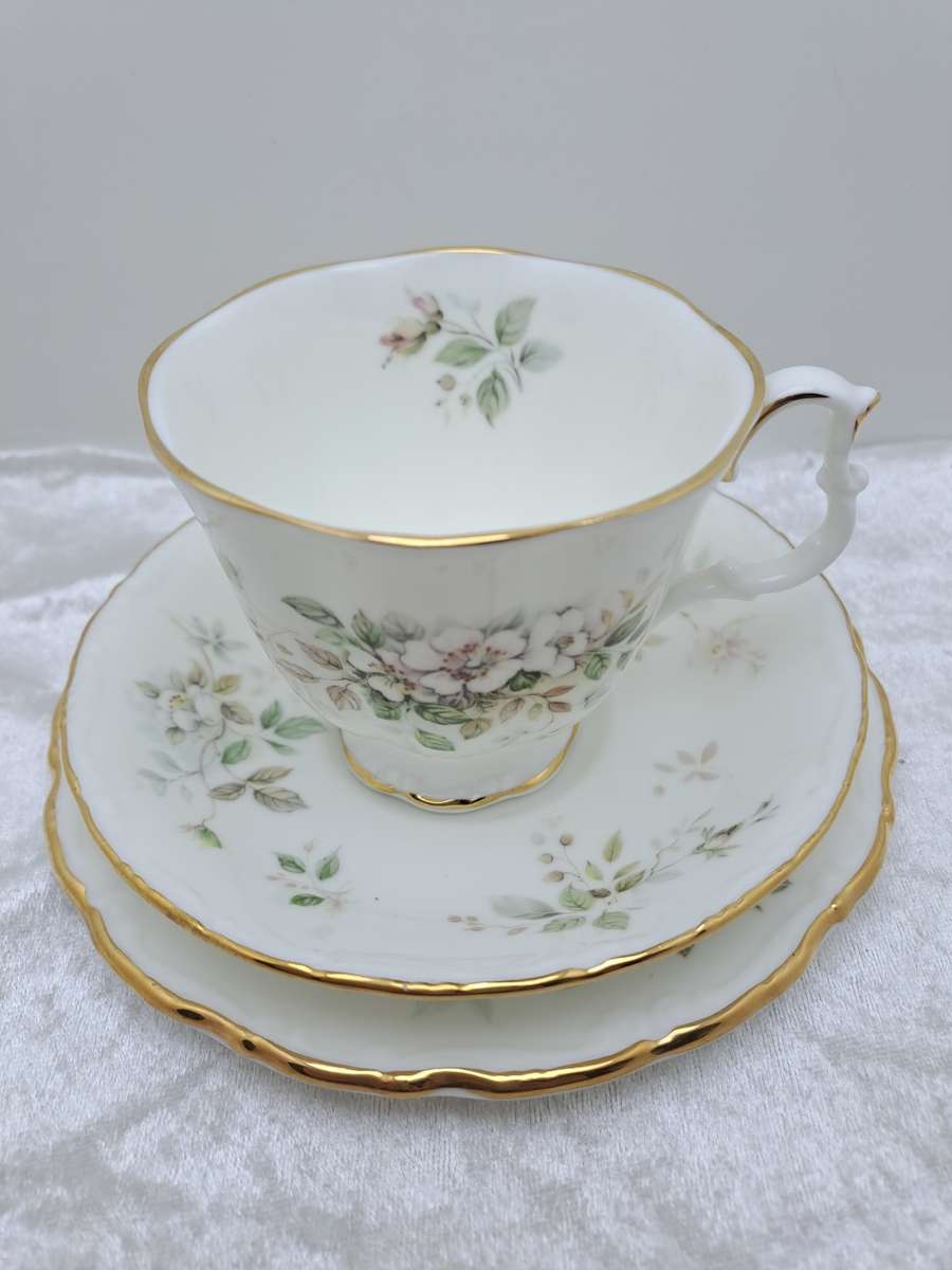 Vintage 1982 Royal Albert `Haworth` Bone China Tea Trio (6 Available)