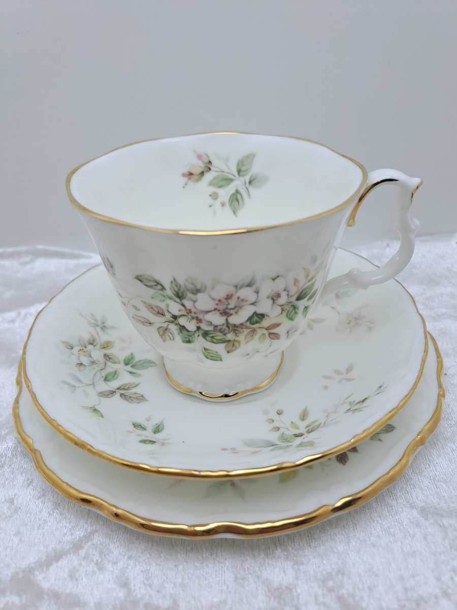 Vintage 1982 Royal Albert `Haworth` Bone China Tea Trio (6 Available)
