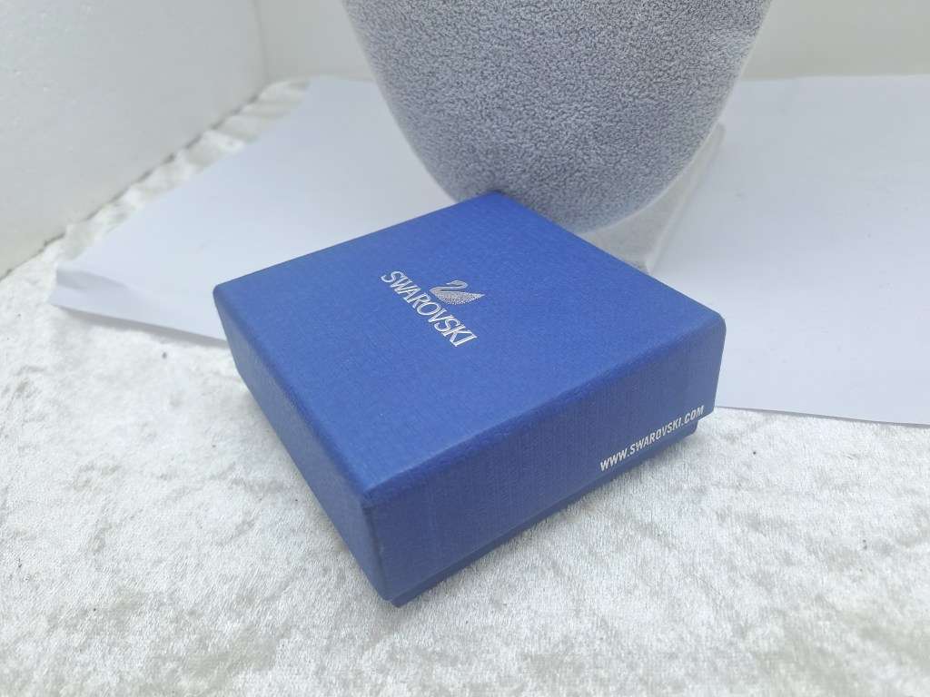 Swarovski Drop ball Black Rhinestone Pave Pendant on Chain -Boxed