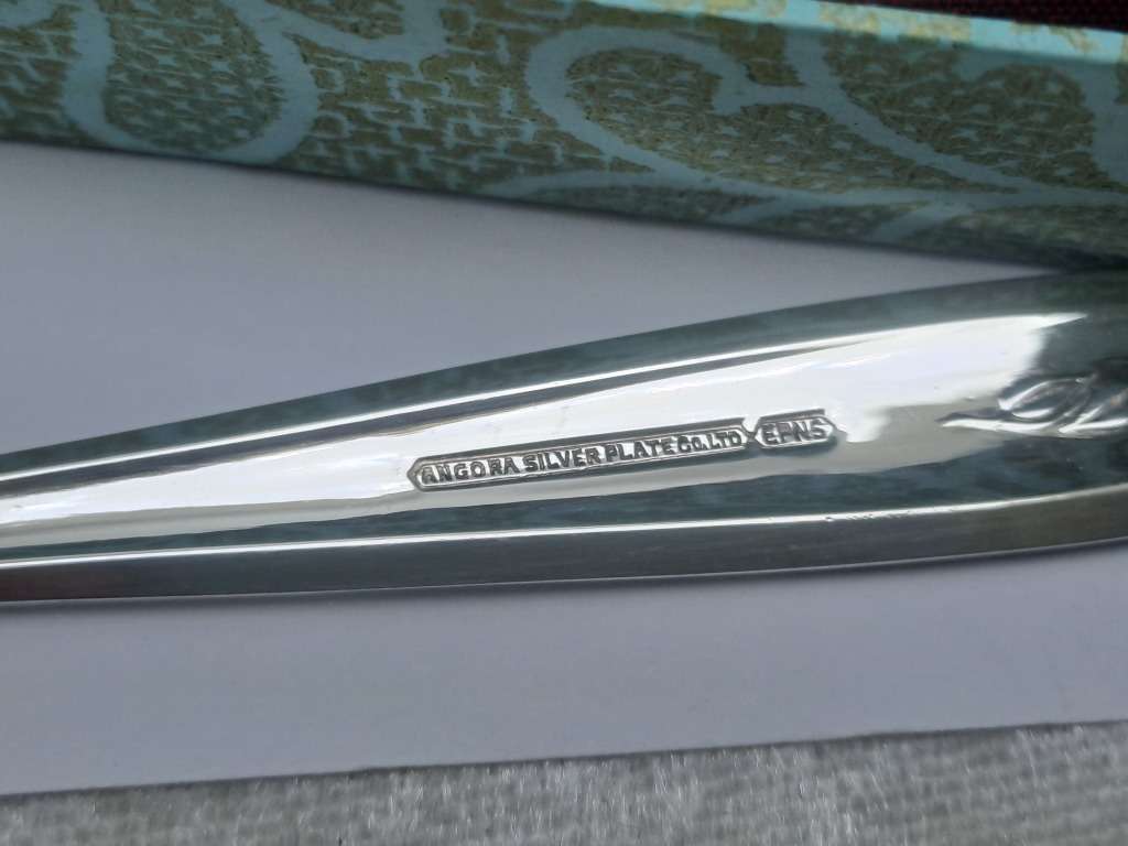 6pc Vintage Angora Best Electro Silver Plate E.P.N.S Cake Fork Set -Boxed