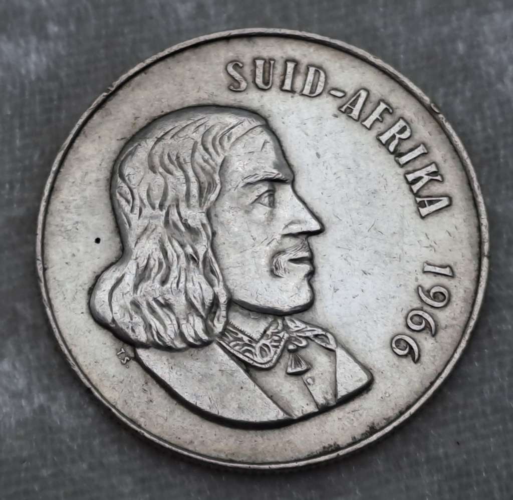 1966  South Africa Silver  1 Rand Afrikaans legend - SUID AFRICA
