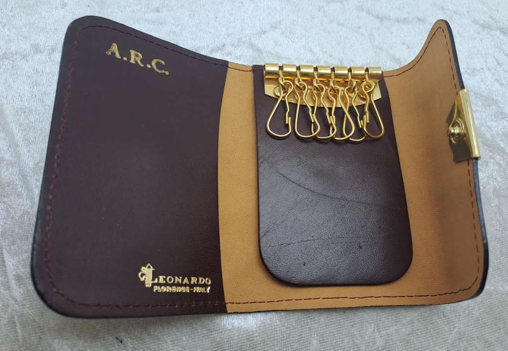 Vintage A.R.C Leonardo Florence Leather Key Holder Pouch - Italy - Unused
