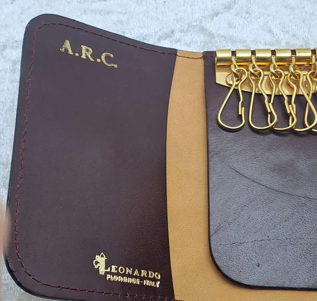 Vintage A.R.C Leonardo Florence Leather Key Holder Pouch - Italy - Unused