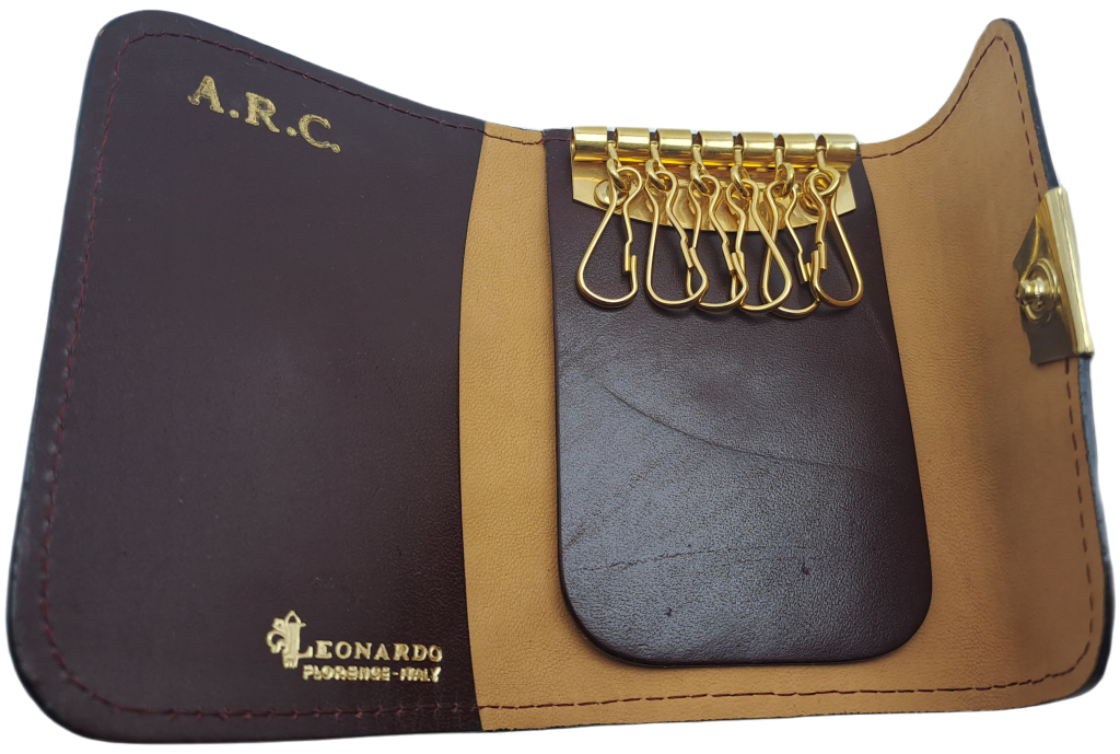 Vintage A.R.C Leonardo Florence Leather Key Holder Pouch - Italy - Unused
