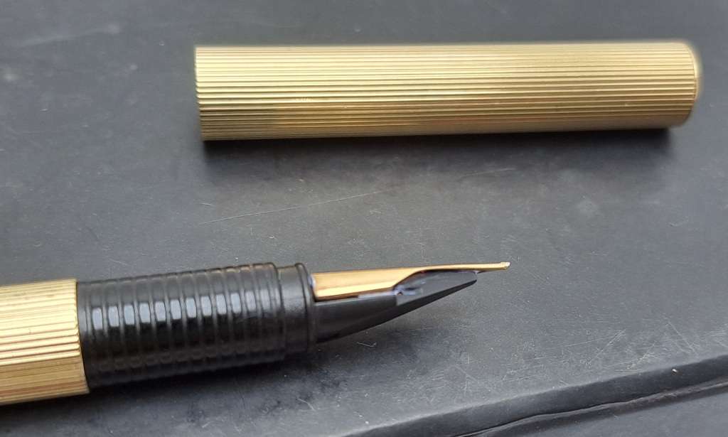 Vintage Gold Tone Lamy Fountain Pen with 585 (14 ct Gold ) Nib - Engraved - Germany