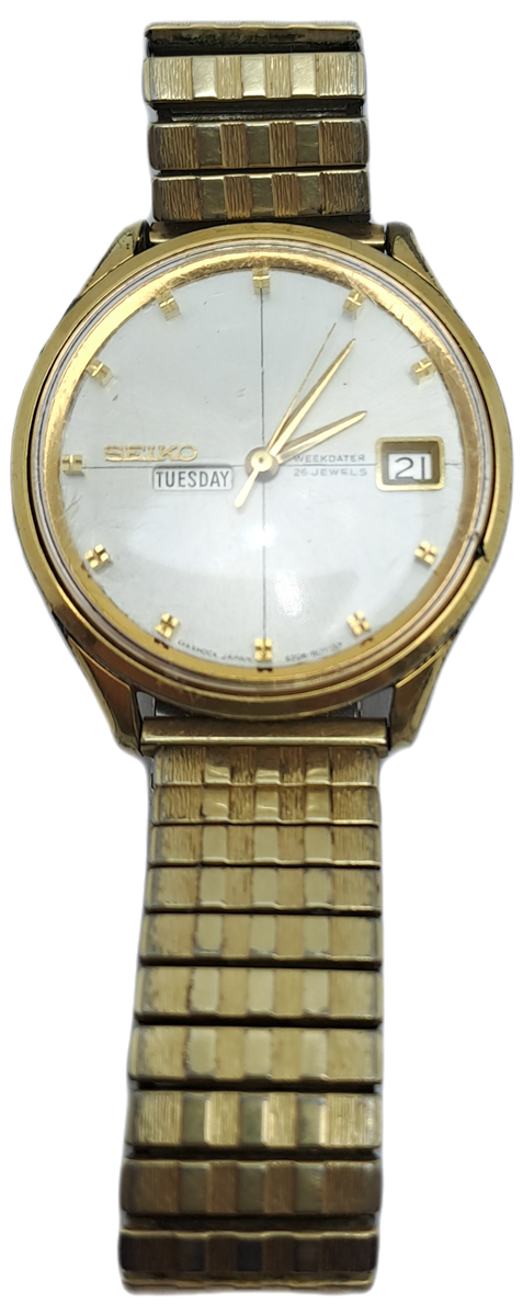 Vintage Seiko Weekdater Automatic Diashock 6206-800IT 26 Jewels  Men`s Watch -Working