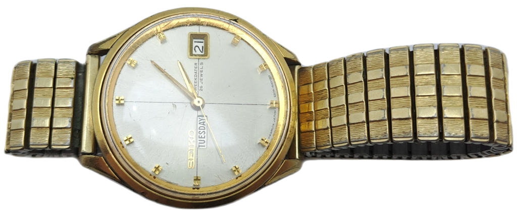 Vintage Seiko Weekdater Automatic Diashock 6206-800IT 26 Jewels  Men`s Watch -Working