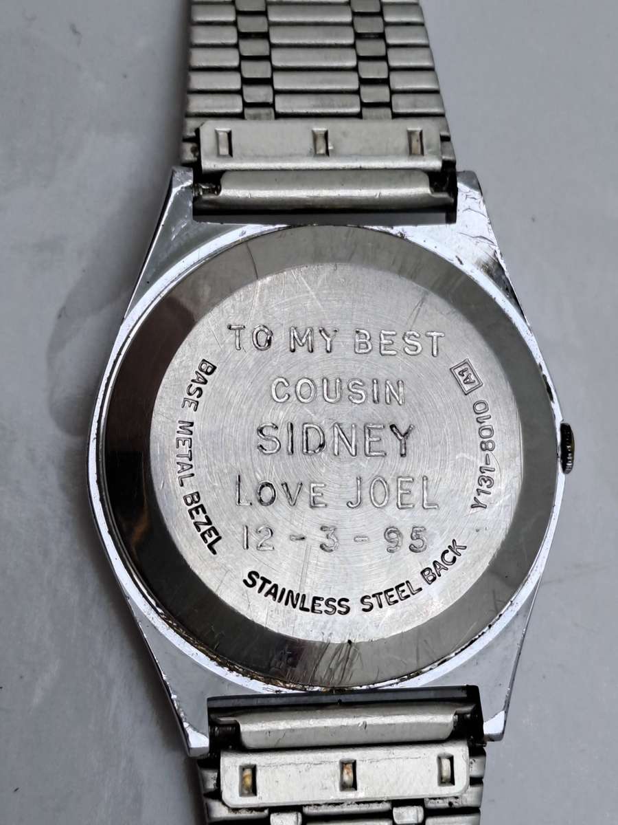 Pre-Owned Men`s 1990`s Lorus Quartz Watch Y131-8010 -Working -Engraved