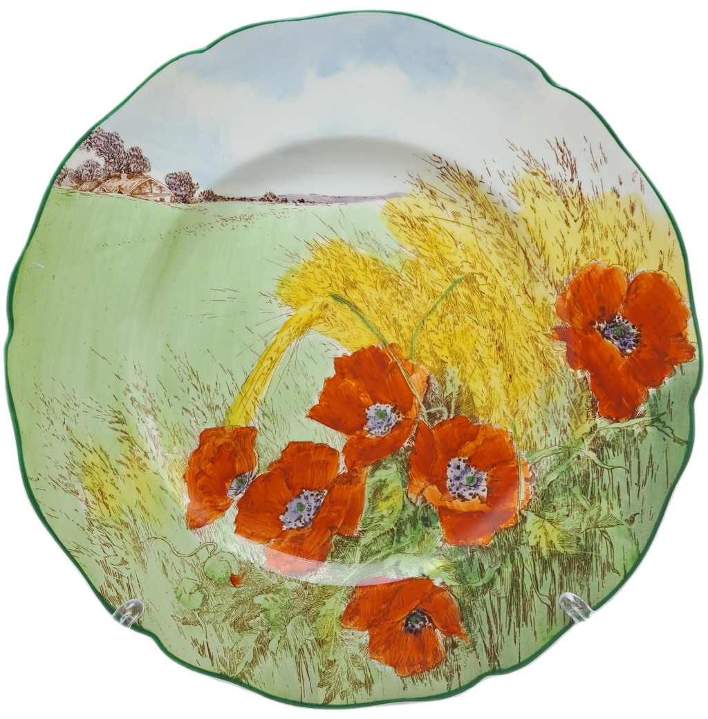 Vintage  C1949 Royal Doulton D.6341 ``Poppies in a Cornfield`` Plate- 26,4cm