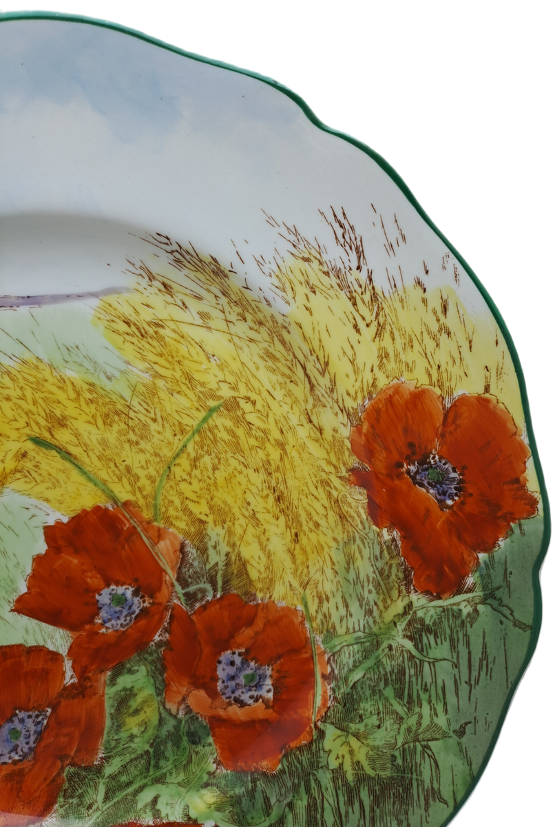 Vintage  C1949 Royal Doulton D.6341 ``Poppies in a Cornfield`` Plate- 26,4cm