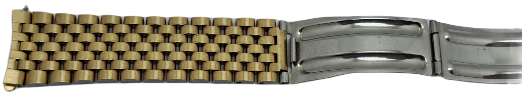 Vintage Original Omega {32 } 1382 Stainless Steel Gold Plated Strap -Used Condition with Pins