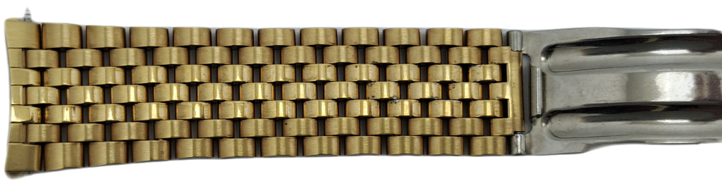 Vintage Original Omega {32 } 1382 Stainless Steel Gold Plated Strap -Used Condition with Pins