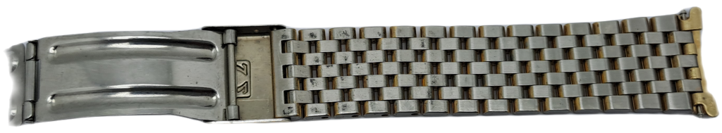 Vintage Original Omega {32 } 1382 Stainless Steel Gold Plated Strap -Used Condition with Pins