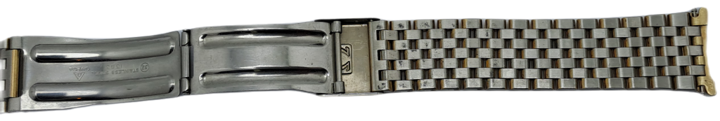 Vintage Original Omega {32 } 1382 Stainless Steel Gold Plated Strap -Used Condition with Pins