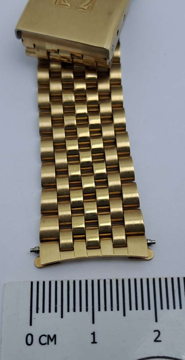 Vintage Original Omega {32 } 1382 Stainless Steel Gold Plated Strap -Used Condition with Pins