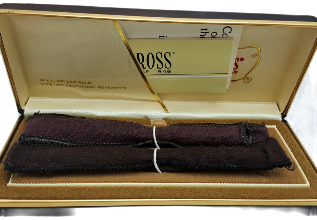 Vintage Cross 1/20 14kt Rolled Gold Pen and Pencil set -In Case - Barclays Branded