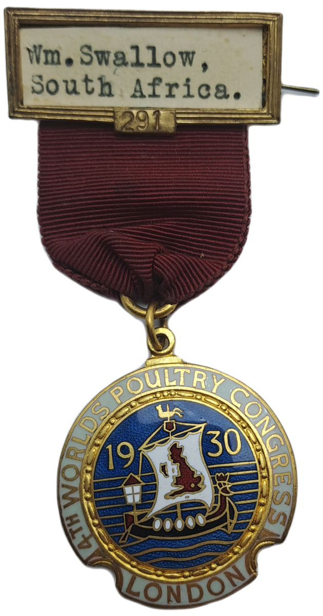 1930 Fourth Worlds Poultry Congress London Medal - Made by Thomas Fattorini Ltd. Birmingham  England
