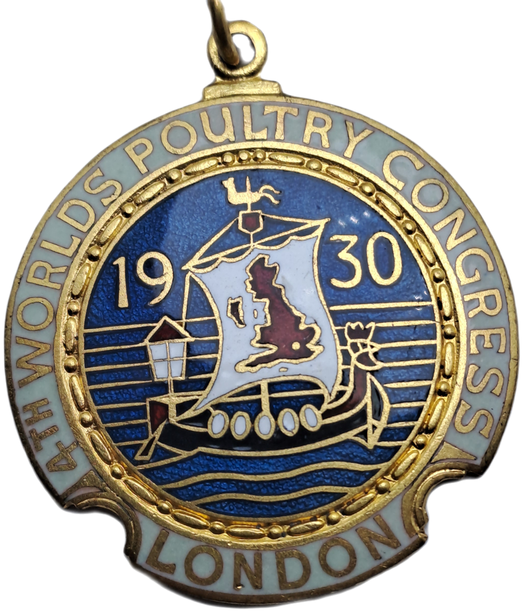 1930 Fourth Worlds Poultry Congress London Medal - Made by Thomas Fattorini Ltd. Birmingham  England