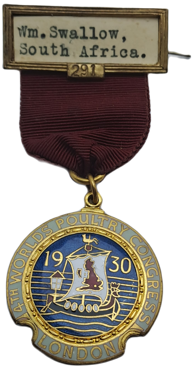 1930 Fourth Worlds Poultry Congress London Medal - Made by Thomas Fattorini Ltd. Birmingham  England