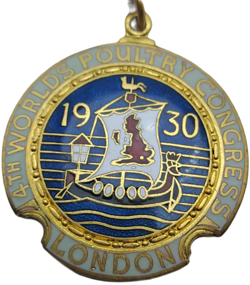 1930 Fourth Worlds Poultry Congress London Medal - Made by Thomas Fattorini Ltd. Birmingham  England