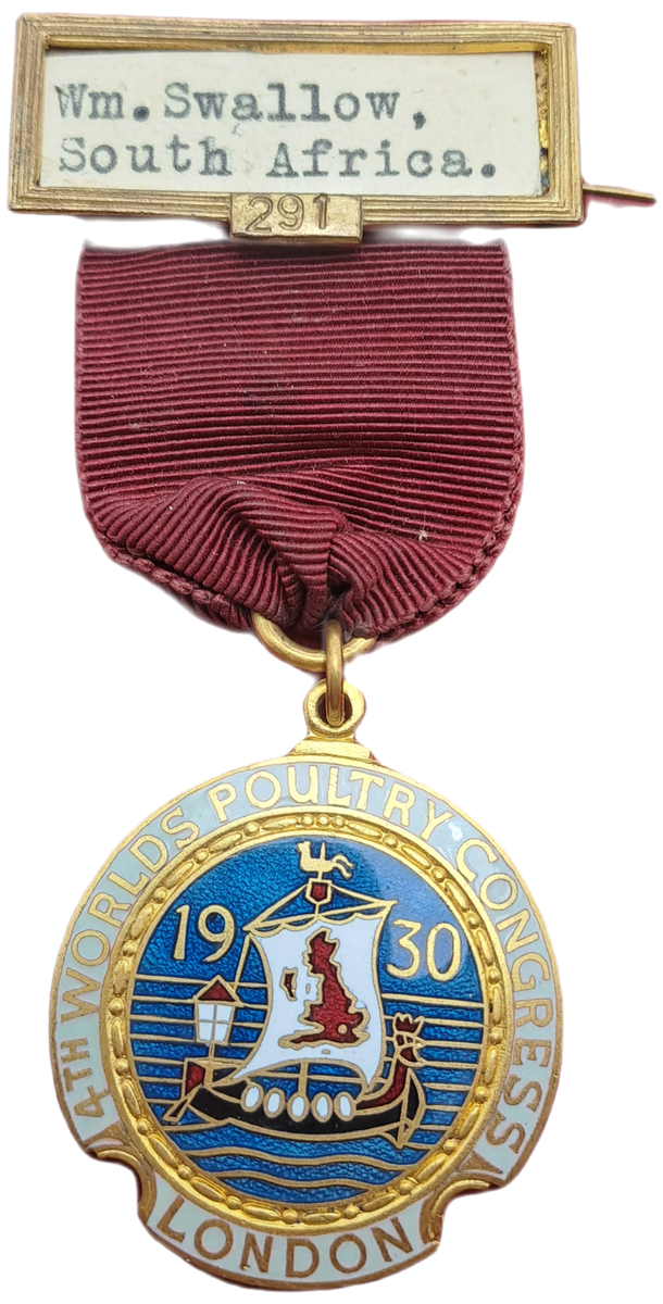 1930 Fourth Worlds Poultry Congress London Medal - Made by Thomas Fattorini Ltd. Birmingham  England