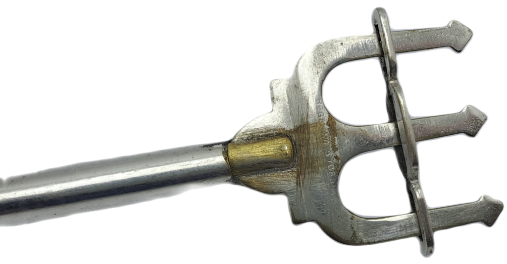 Antique Silver Plate Trident Bread Fork with Plunger Regd. No 570650