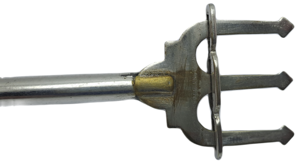 Antique Silver Plate Trident Bread Fork with Plunger Regd. No 570650