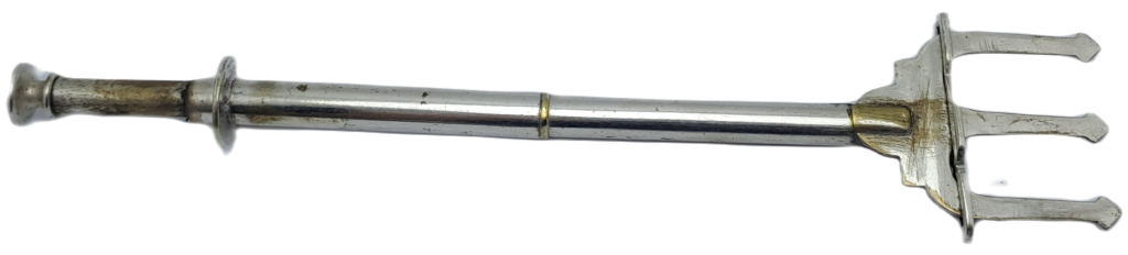 Antique Silver Plate Trident Bread Fork with Plunger Regd. No 570650