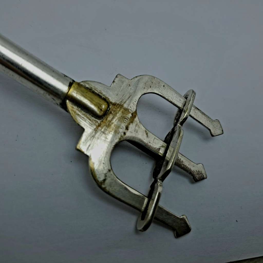 Antique Silver Plate Trident Bread Fork with Plunger Regd. No 570650