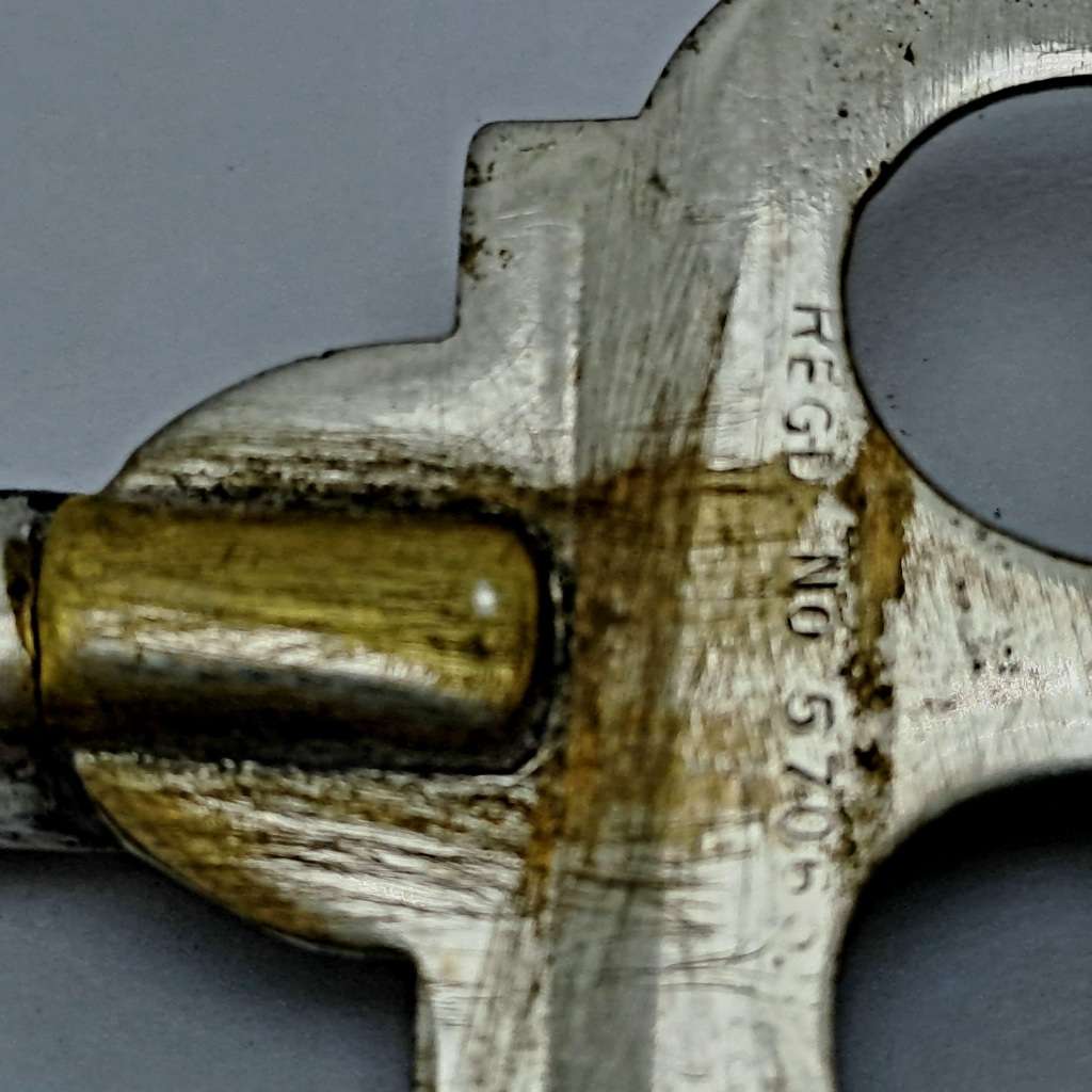 Antique Silver Plate Trident Bread Fork with Plunger Regd. No 570650