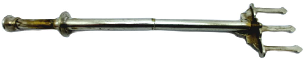 Antique Silver Plate Trident Bread Fork with Plunger Regd. No 570650