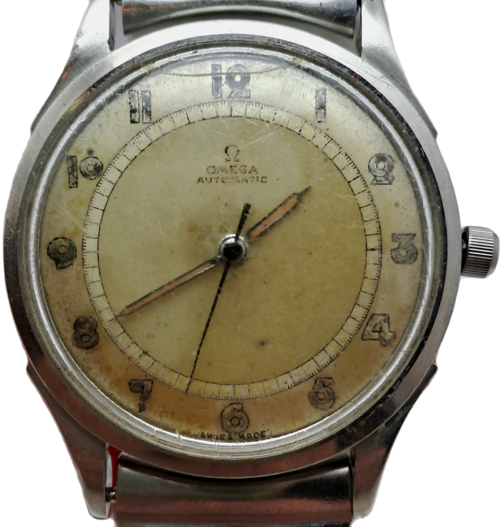 Vintage 1940`s Omega Bumper Automatic Mens watch-17 Jewels -WORKING but needs Restoration