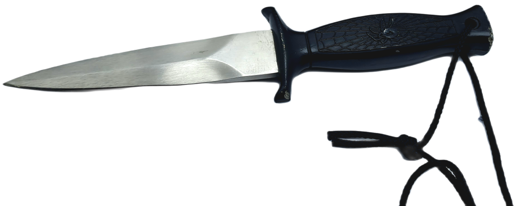 Vintage Metal Kershaw Knife Case with an Unknown Combat Knife