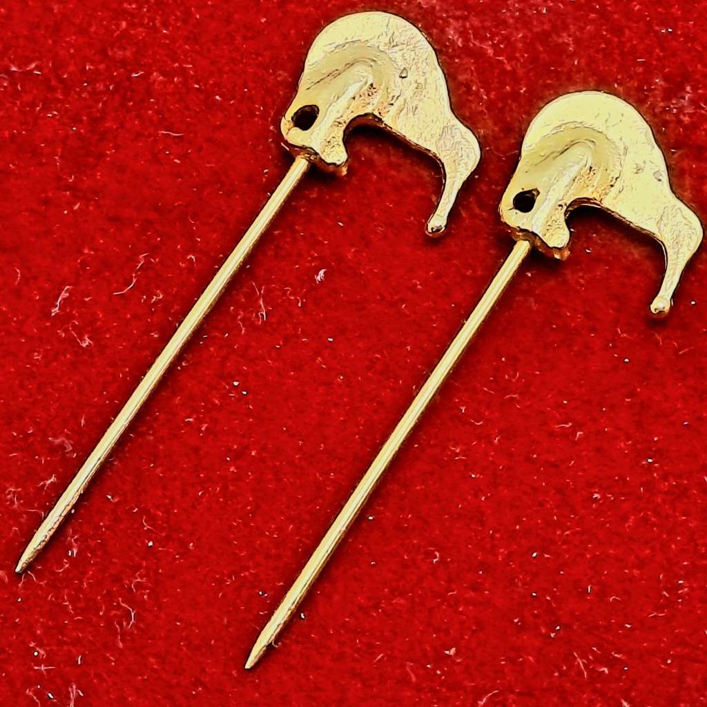 2 Vintage Gold Tone KIWI Lapel Pins