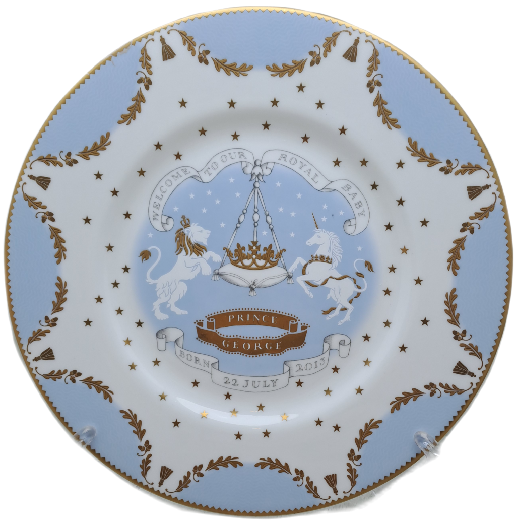 A Royal Collection Trust Plate to Commemorate the Birth of Prince George 22 July 2013.