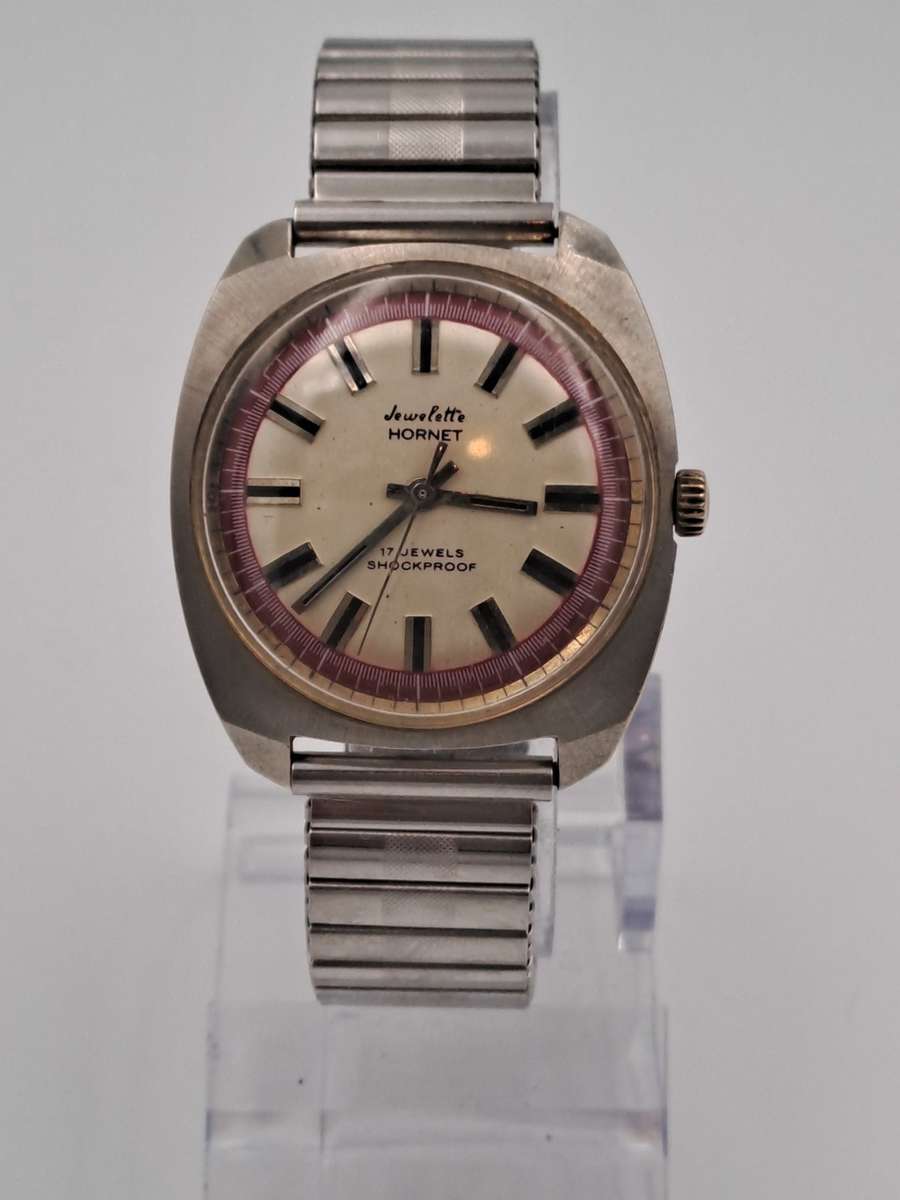 Vintage Swiss Jewelette Hornet Mens Mechanical Watch -17 Jewels -NOT WORKING