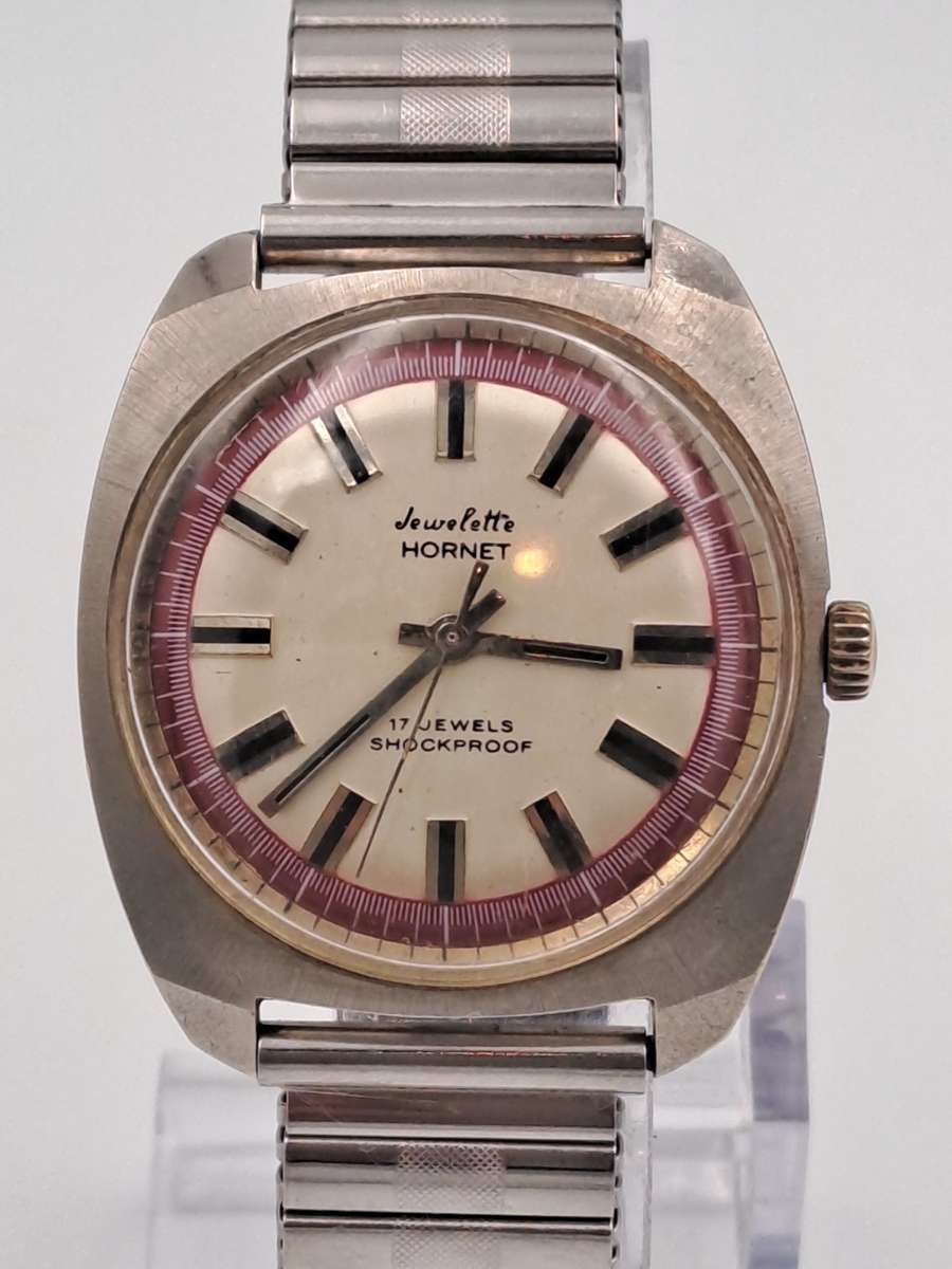 Vintage Swiss Jewelette Hornet Mens Mechanical Watch -17 Jewels -NOT WORKING