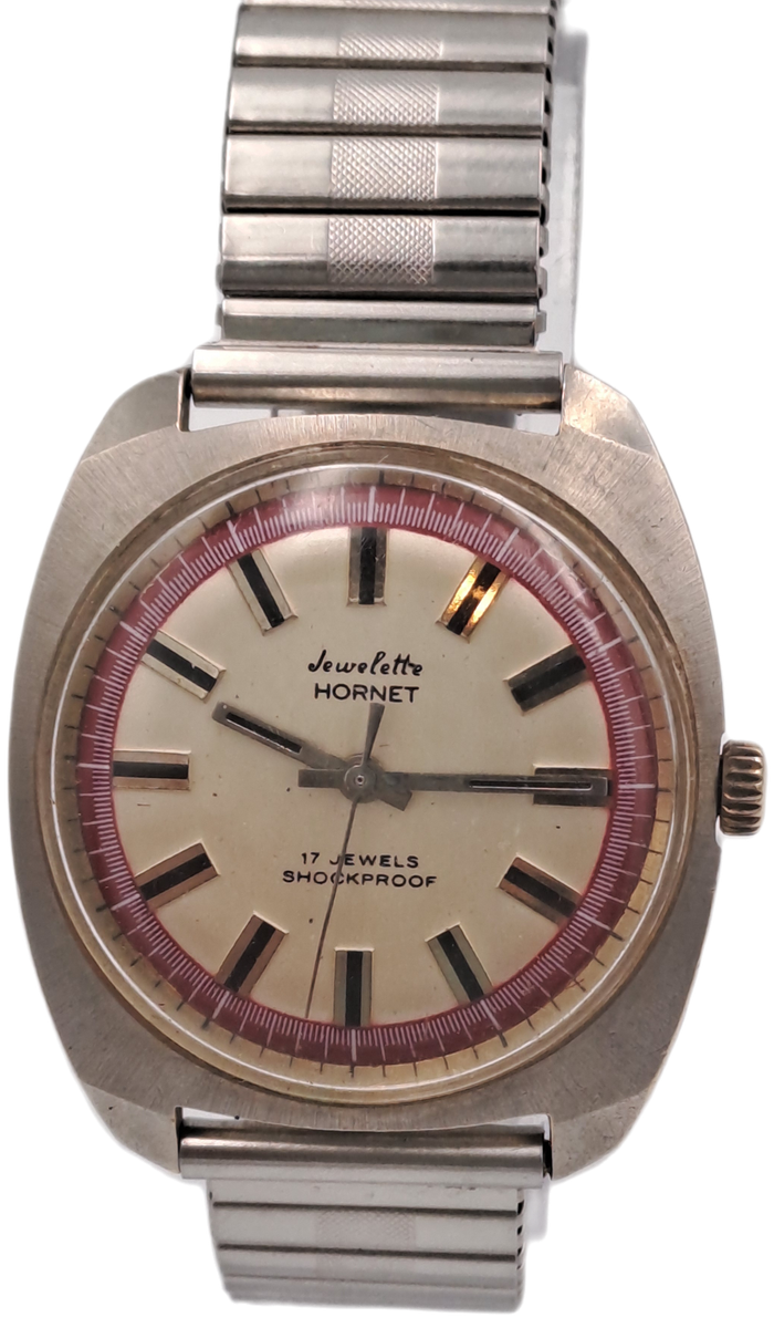 Vintage Swiss Jewelette Hornet Mens Mechanical Watch -17 Jewels -NOT WORKING