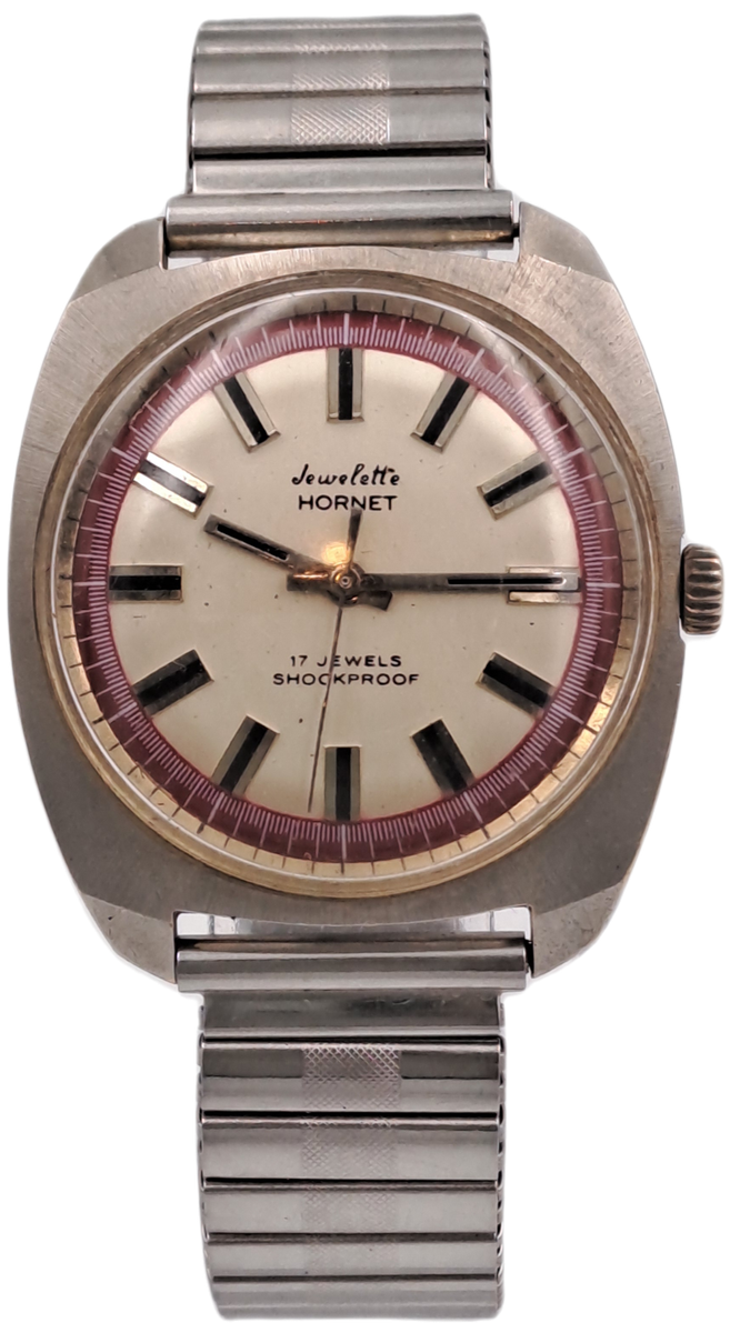 Vintage Swiss Jewelette Hornet Mens Mechanical Watch -17 Jewels -NOT WORKING