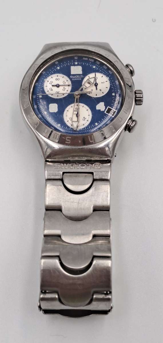 Pre-Owned AG1999 Mens Swiss Swatch IRONY Chrono Mesmeric Blue Watch
