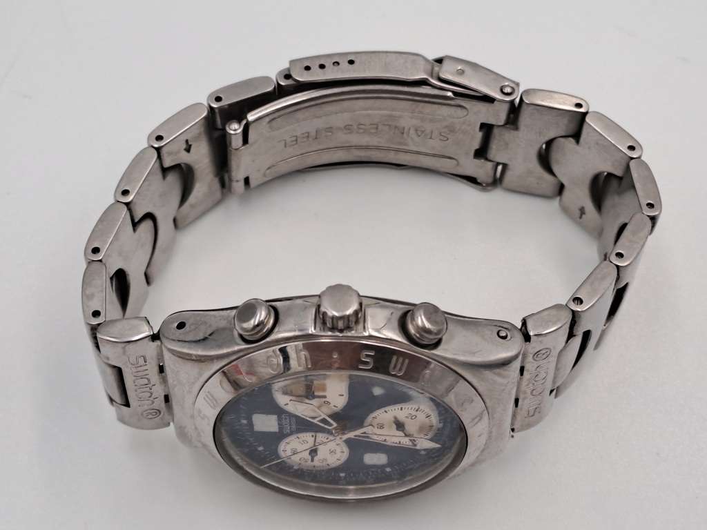 Pre-Owned AG1999 Mens Swiss Swatch IRONY Chrono Mesmeric Blue Watch