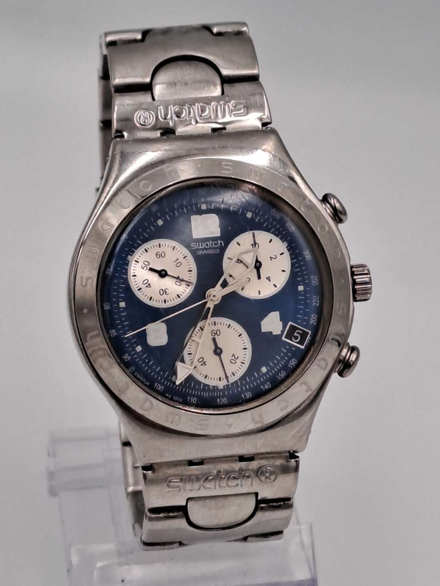 Pre-Owned AG1999 Mens Swiss Swatch IRONY Chrono Mesmeric Blue Watch