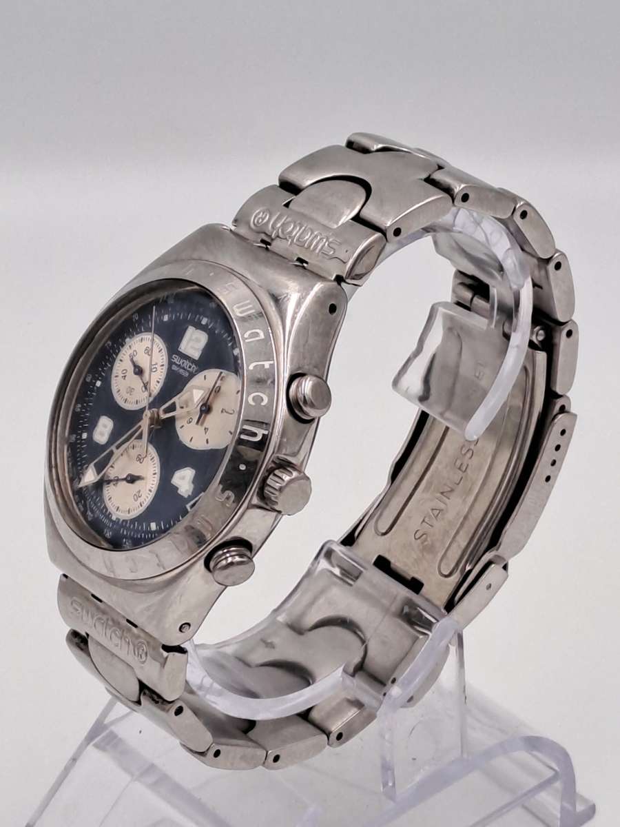 Pre-Owned AG1999 Mens Swiss Swatch IRONY Chrono Mesmeric Blue Watch