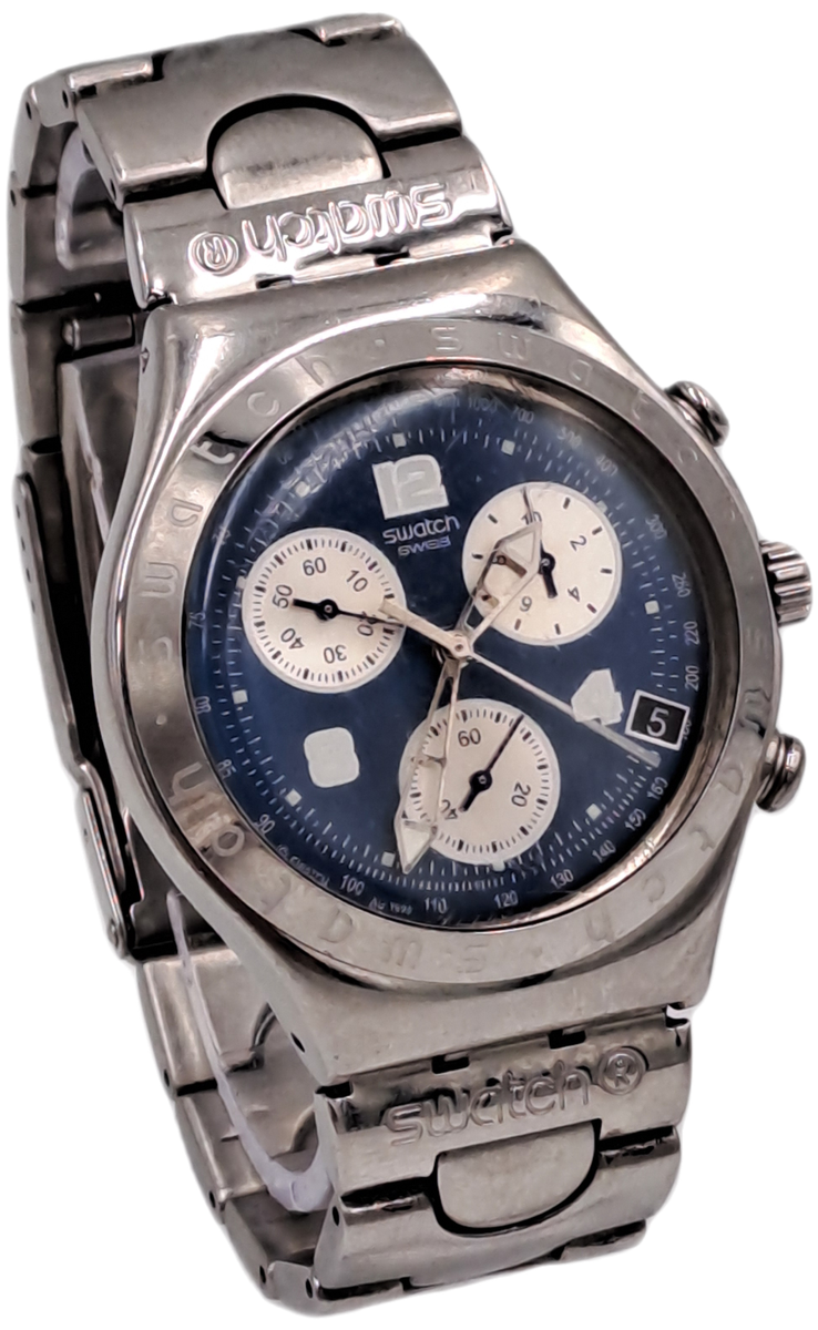 Pre-Owned AG1999 Mens Swiss Swatch IRONY Chrono Mesmeric Blue Watch