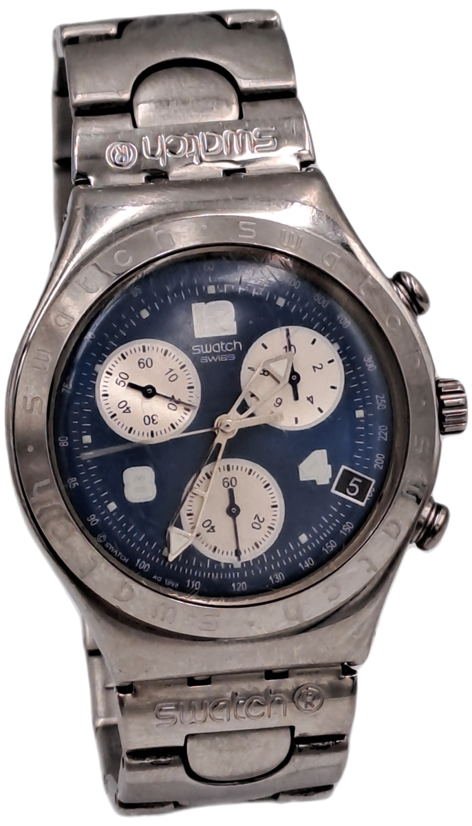 Pre-Owned AG1999 Mens Swiss Swatch IRONY Chrono Mesmeric Blue Watch